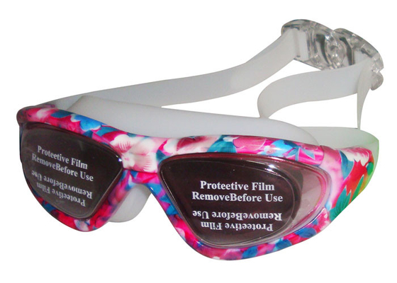 Blaue weiße Verordnungs-schwimmende Glas-Sicherheits-Schutzbrillen Rose Weitwinkel