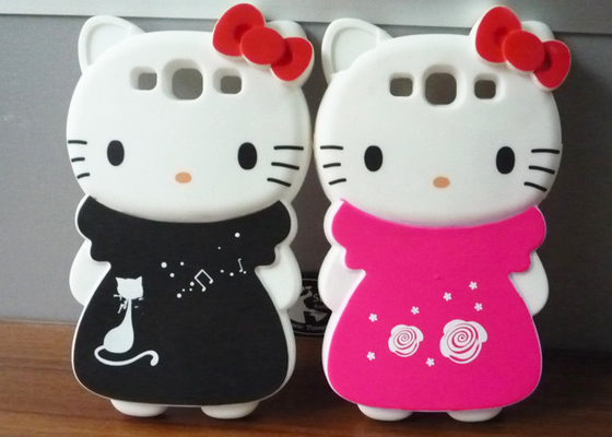 Buntes Silikon-schützende Telefon-Abdeckungen Hello Kittys für Samsungs-Galaxie 3 i9300
